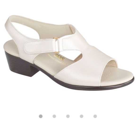 SAS Suntimer Heel Strap Sandal Pearl Bone Size 10 - Picture 1 of 15